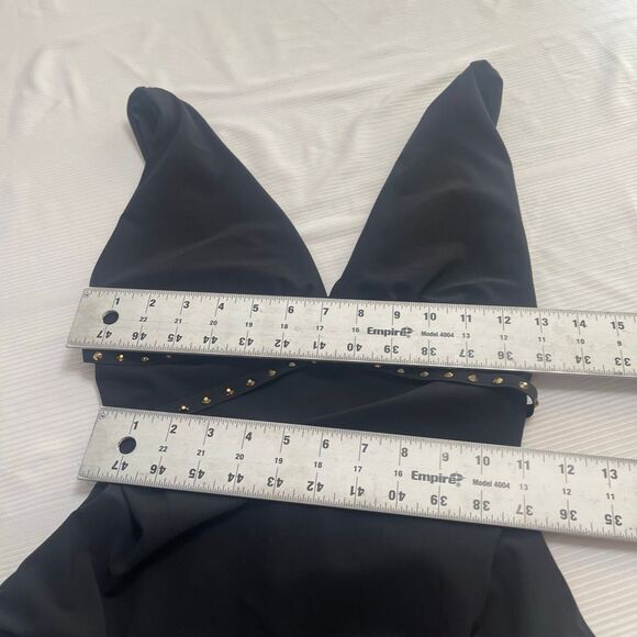 Amoressa Black Swimsuit One Piece Bathing Suit Size 8 - Picture 3 of 7